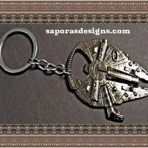 Star Wars Millenium Falcon Theme Gun Metal Keychain
